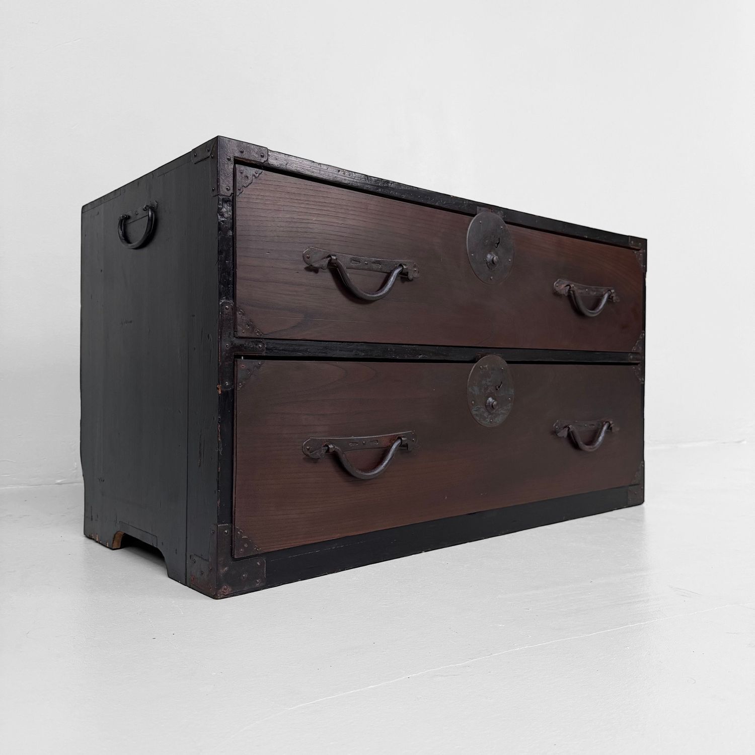 Low Tansu Chest with Two Drawers, c. 1900, Japan