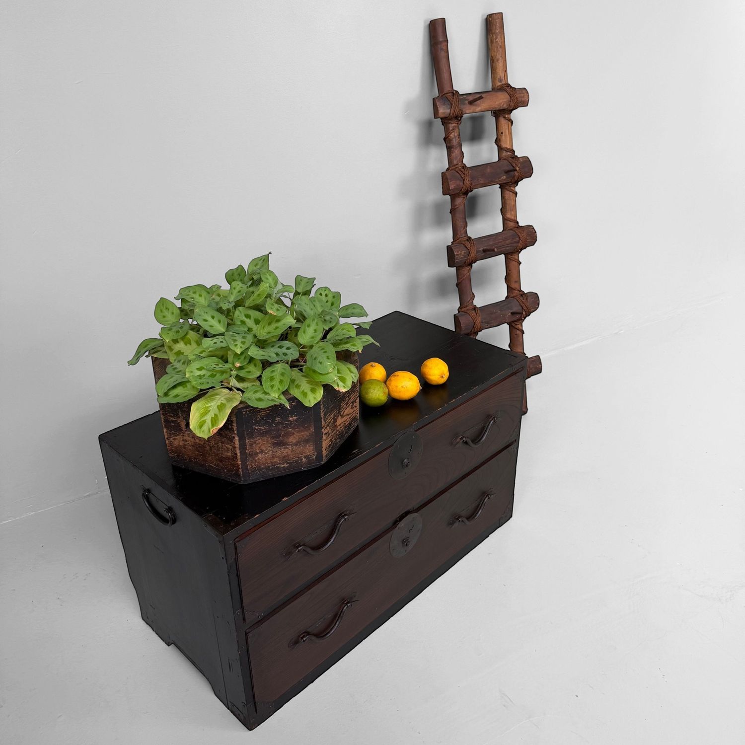 Low Tansu Chest with Two Drawers, c. 1900, Japan