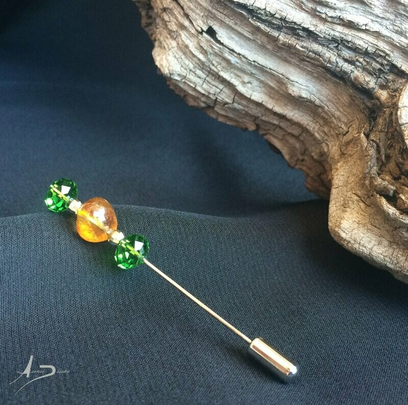 Encargos Especiales Swarovski Verde Cuarzo Alfiler