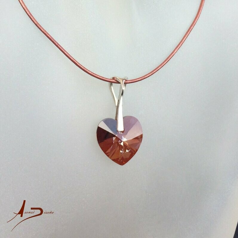 Corazón Swarovski Rojo Colgante