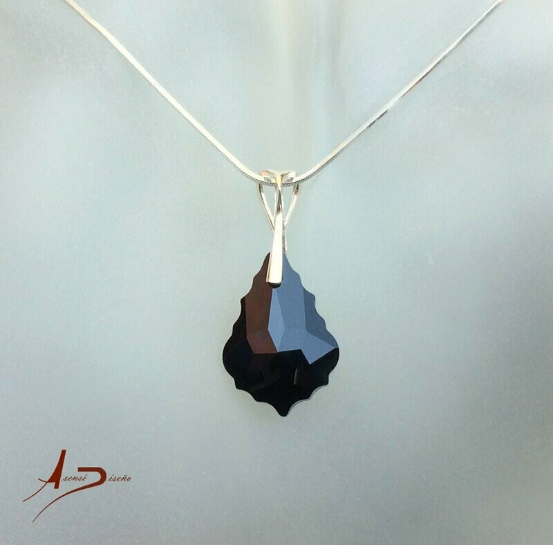 Encargos Especiales Swarovski Barroco Negro Colgante