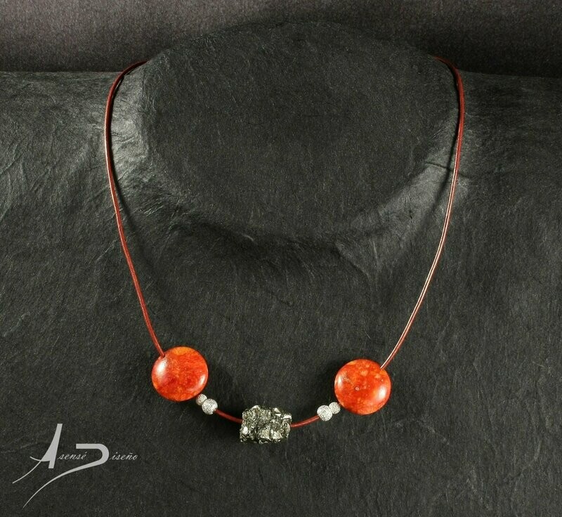 Colibri Pirita Coral Rojo Collar