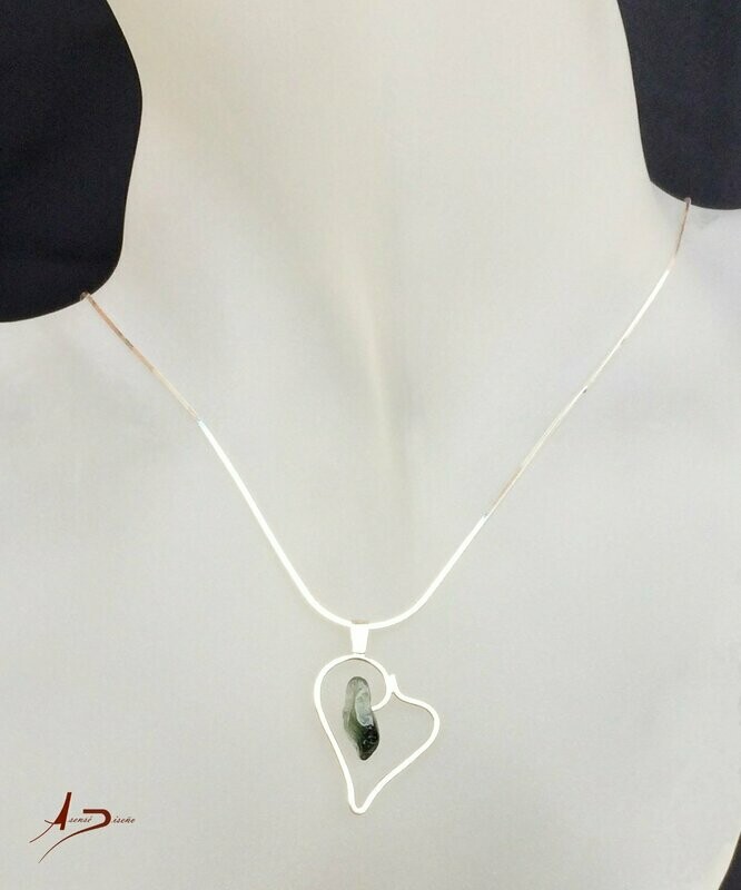 Corazón Cuarzo Verde Collar