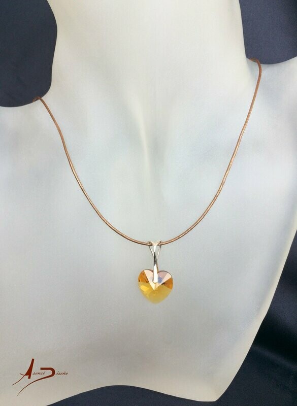 Corazón  Swarovski Amarillo Collar