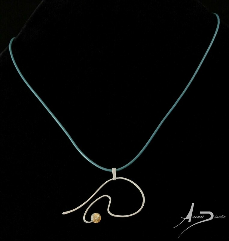 Miradas Ágata Azul Crema Collar