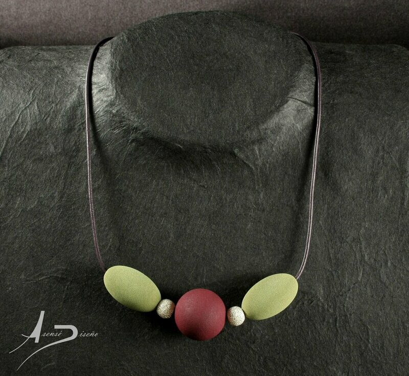 Velvet Lava Volcanica Burdeos Verde Oliva Collar