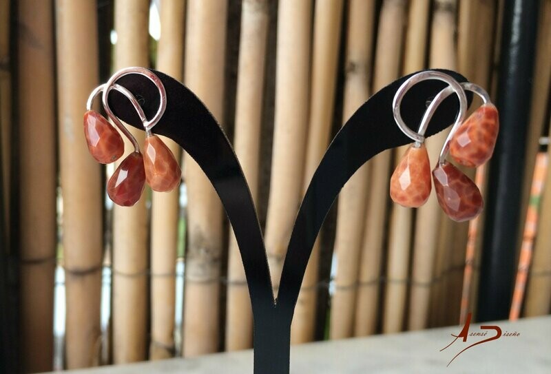 Encargos Especiales Ágata Fuego Pendientes