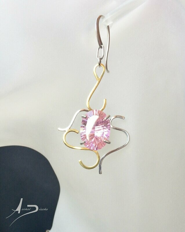 Encargos Especiales Zirconia Rosa Pendientes