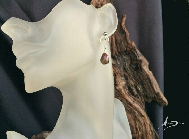 Encargos Especiales Gota Jade Granate Verde Pendientes