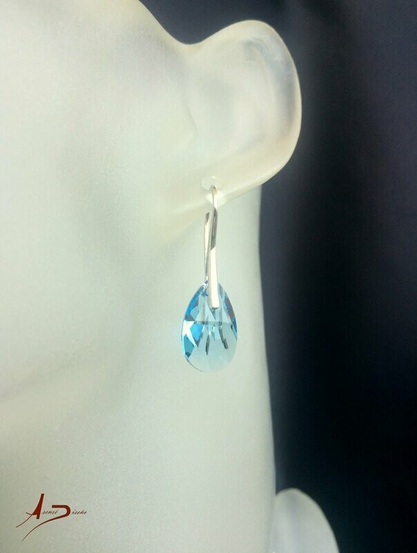 Encargos Especiales Swarovski Azul Pendientes