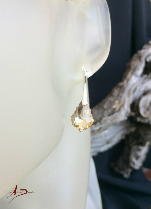 Encargos Especiales Swarovski Barroco Dorado Pendientes