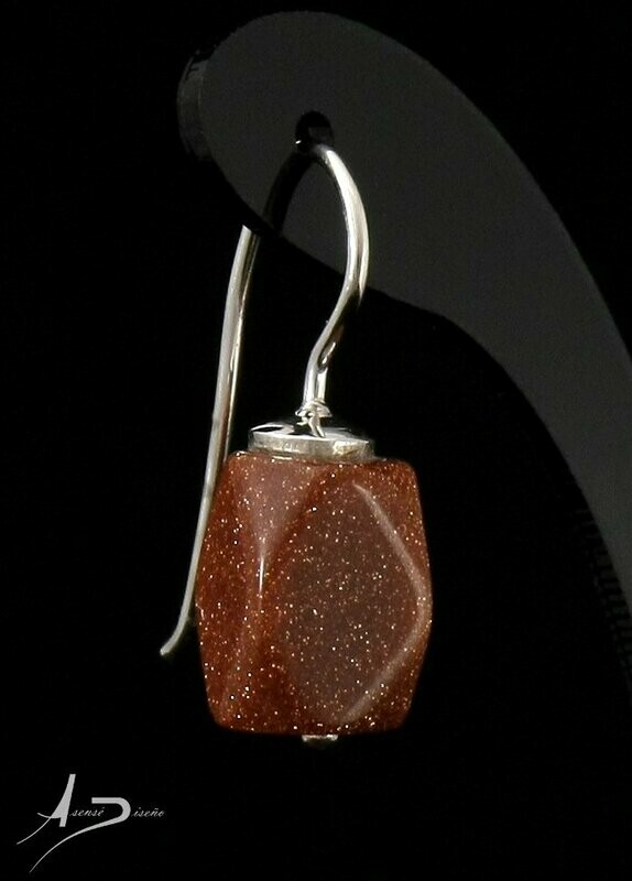 Marma Piedra Oro Pendientes
