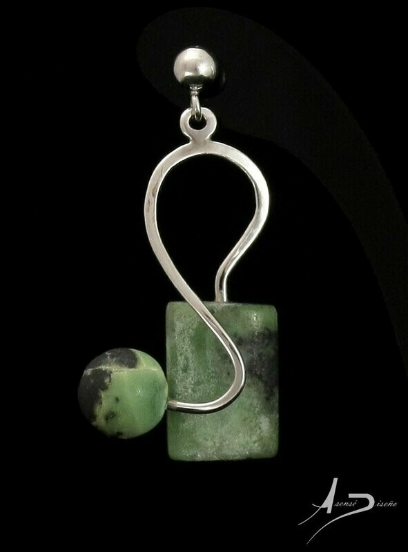 Marma Serpentina Rectangular Pendientes