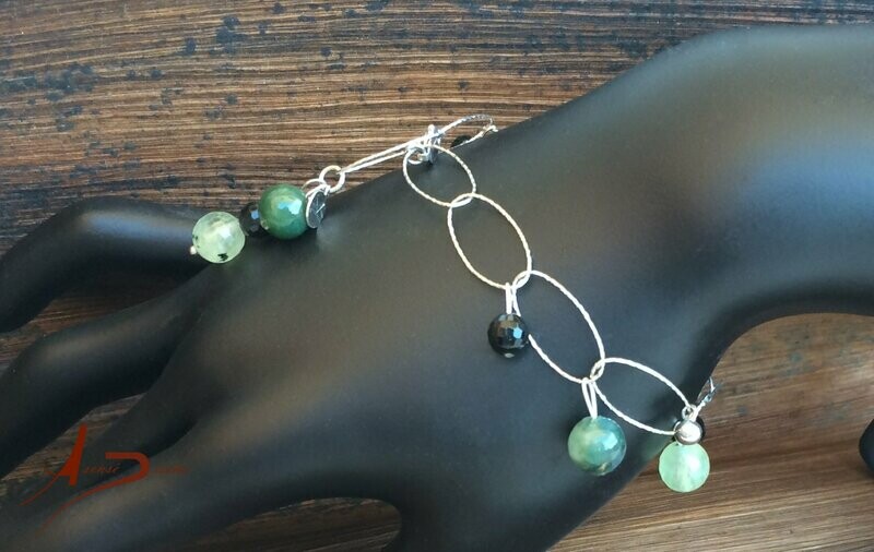 Encargos Especiales Cuarzo Verde Ágata Negra Ágata Musgosa Pulsera