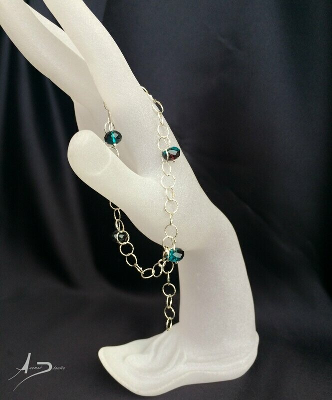Encargos Especiales Swarovski Azul Burdeos Pulsera