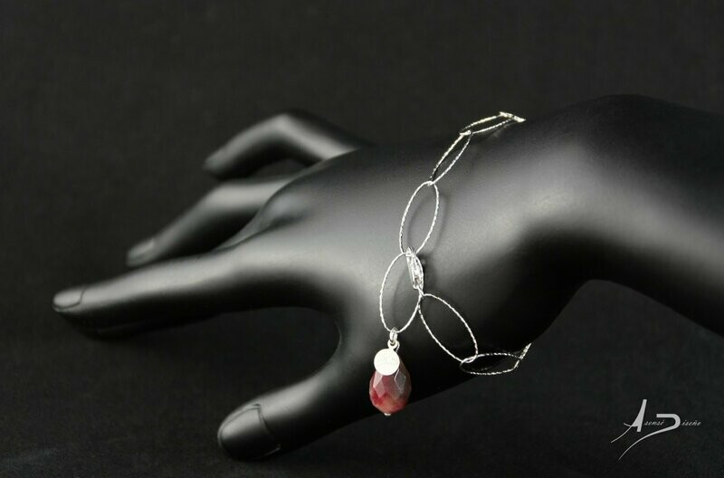 Única Jade Granate Verde Pulsera