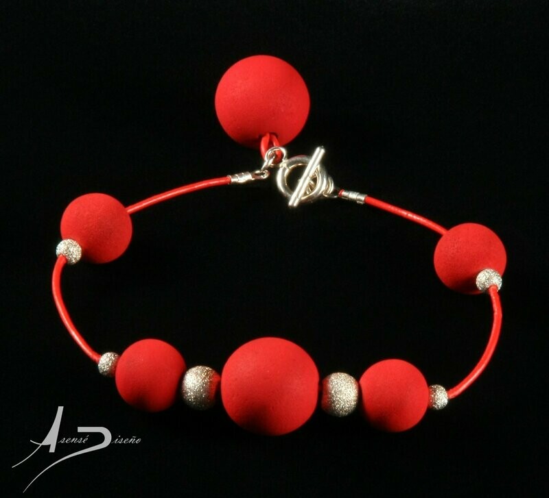Velvet Lava Volcanica Roja Pulsera