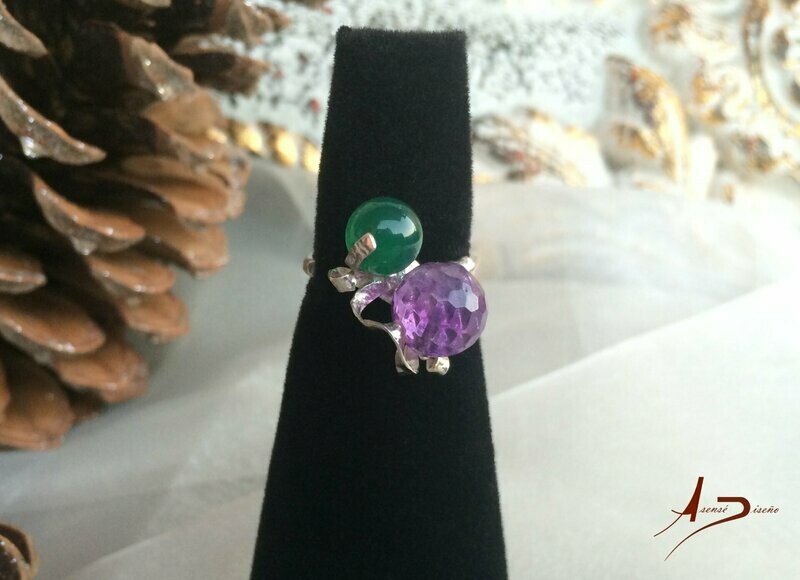 Encargos Especiales Amatista Ágata Verde Anillo