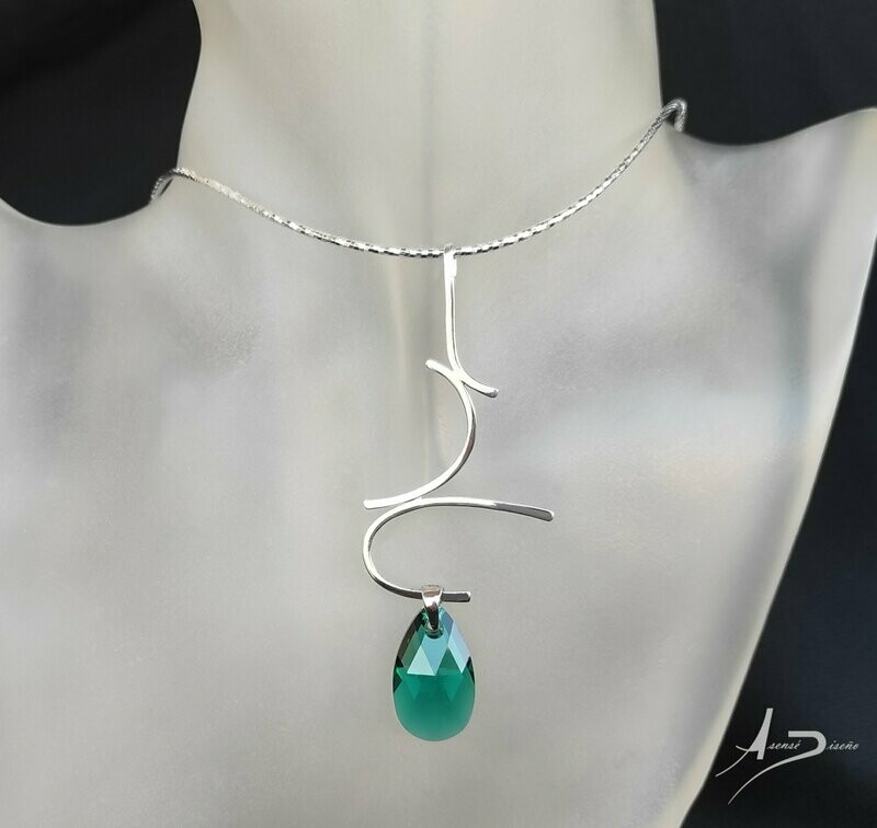 Fantasía Swarovski Esmeralda Colgante