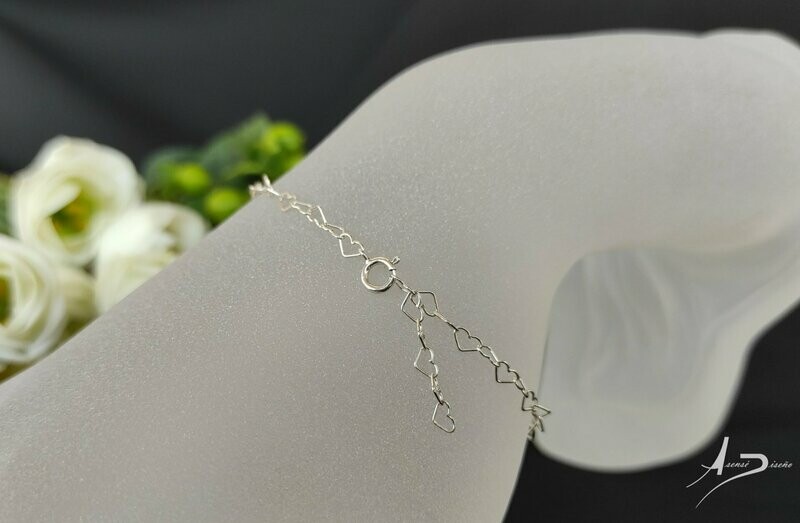 Corazones Pequeños Plata Pulsera