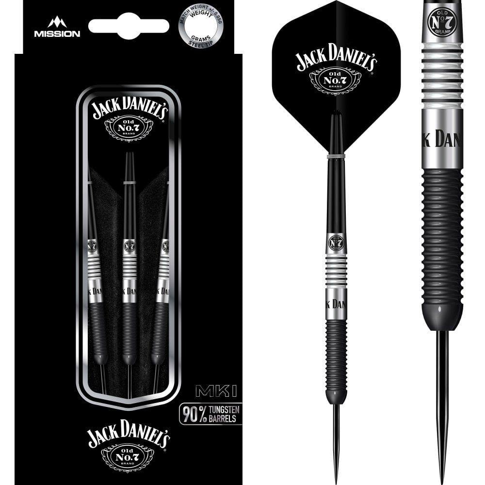 JACK DANIELS  Old No7 - Tungsten Darts - Steel Tip - Black - 23 gr