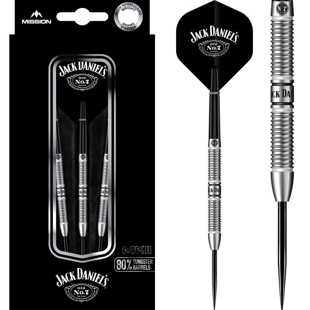 JACK DANIELS  Old No7 - Tungsten Darts - Steel Tip - Ringed - 22gr