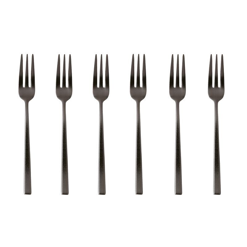 SAMBONET TAARTVORKEN ROCK 6-DELIG - ZWART MAT / DIAMOND BLACK
