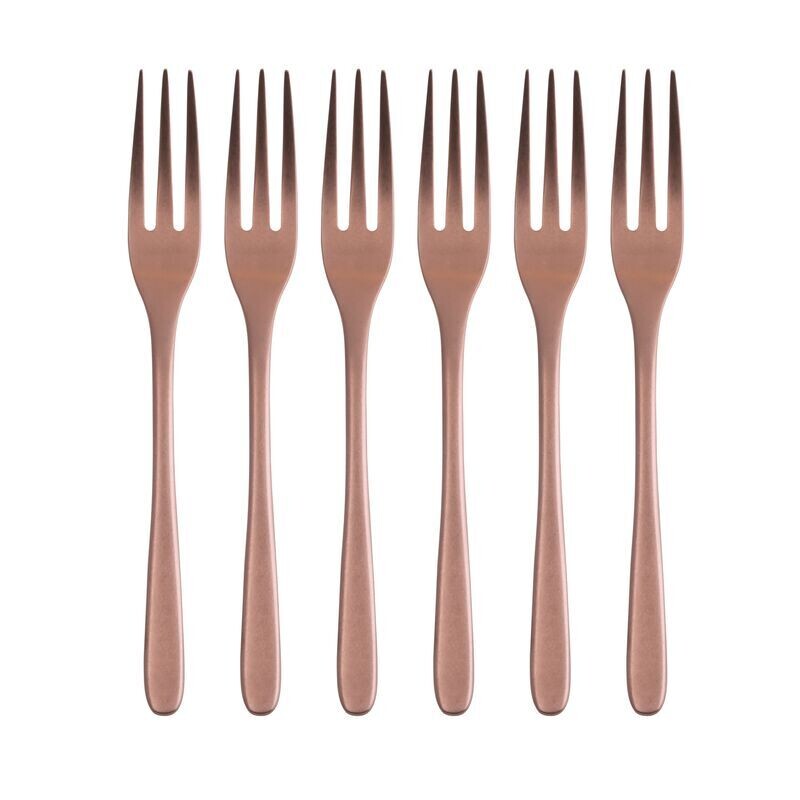 SAMBONET TAARTVORKEN TASTE 6-DELIG - KOPER MAT / VINTAGE COPPER