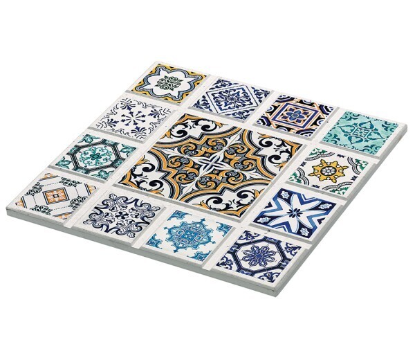 ZASSENHAUS POTTENONDERZETTER 20CM CASABLANCA BLAUW/GEEL