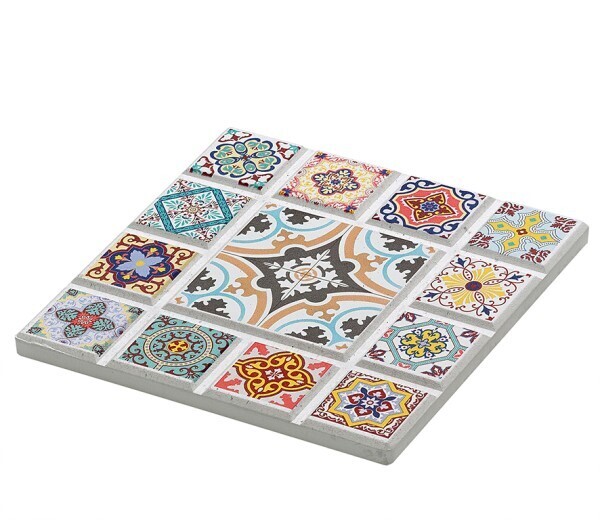 ZASSENHAUS GLAZENONDERZETTER 11CM MARRAKESH MULTICOLOR/WIT