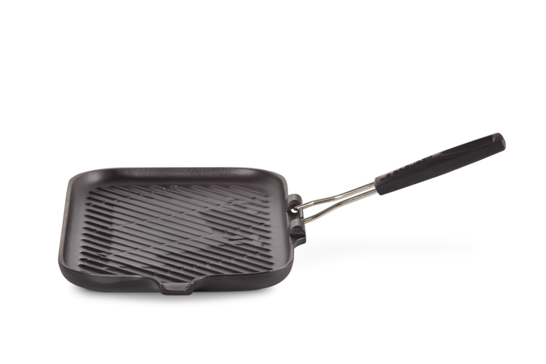 LE CREUSET RECHTHOEKIGE GRILLPAN MET PLOOIBAAR SILICONEN HANDVAT 36X20M - ZWART LE CREUSET RECHTHOEKIGE GRILLPAN MET PLOOIBAAR SILICONEN HANDVAT 36X20M - ZWART