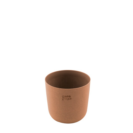 POINT VIRGULE BLOEMPOT UIT GERECYCLED PLASTIC, HOUT- EN STEENPOEDER TERRACOTTA Ø 13CM H 11.4CM