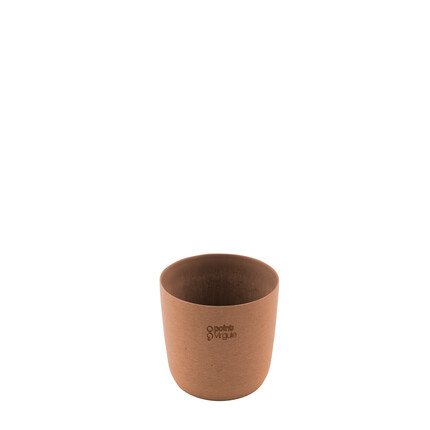 POINT VIRGULE BLOEMPOT UIT GERECYCLED PLASTIC, HOUT- EN STEENPOEDER TERRACOTTA Ø 10.5CM H 9.2CM