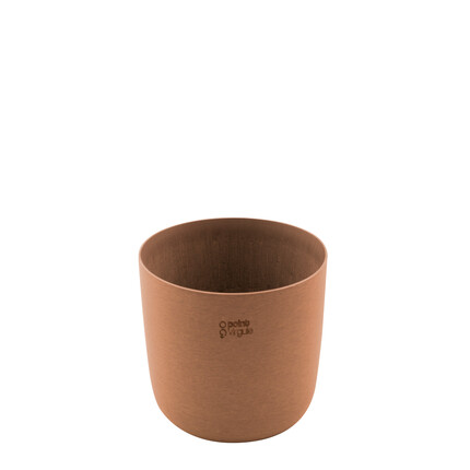 POINT VIRGULE BLOEMPOT UIT GERECYCLED PLASTIC, HOUT- EN STEENPOEDER TERRACOTTA Ø 15.5CM H 13.6CM
