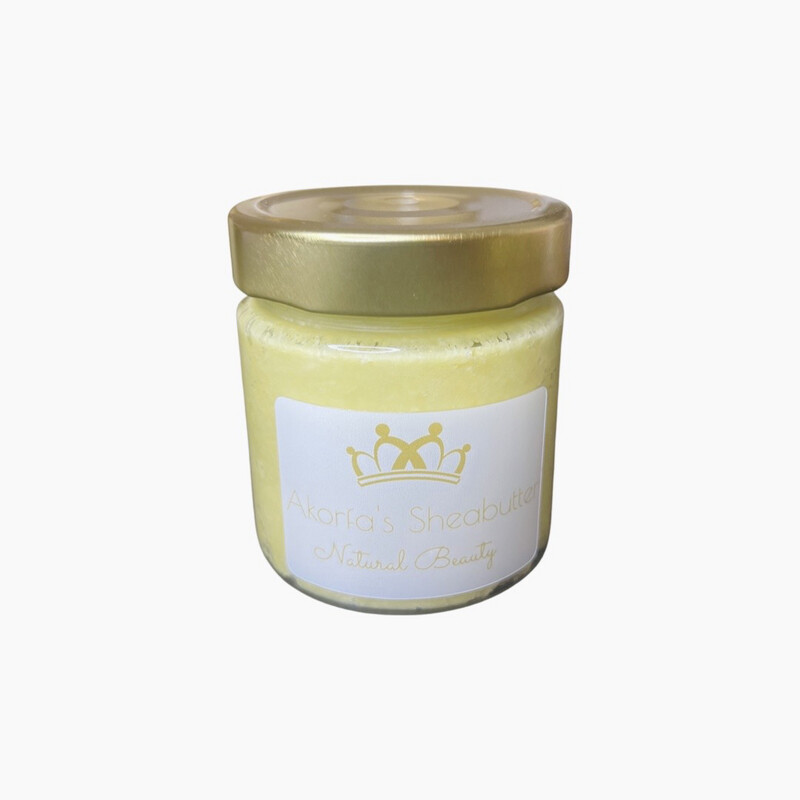 Shea Butter mixed with indigenous West African herbs/ Yellow Shea Butter - 250 gram Glass Jar
