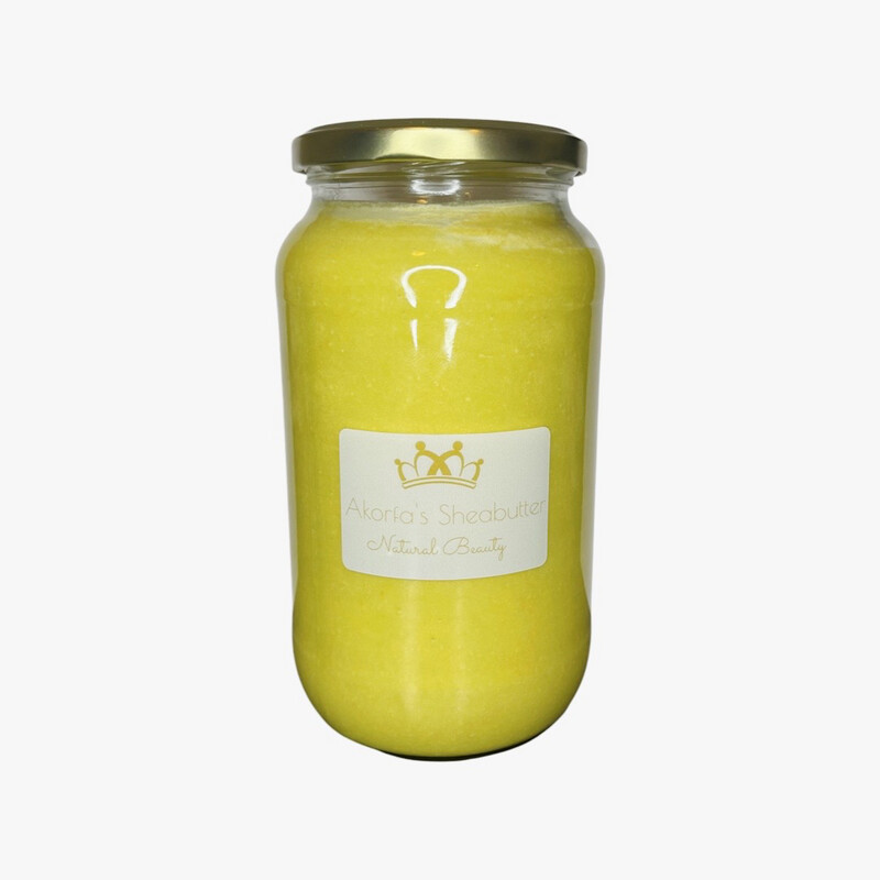 Shea Butter ongeraffineerd gemengd met inheemse West-Afrikaanse kruiden/ Yellow Shea Butter - 1 Kg