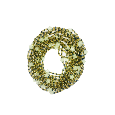 African Waist Beads green & gold with glow in the dark