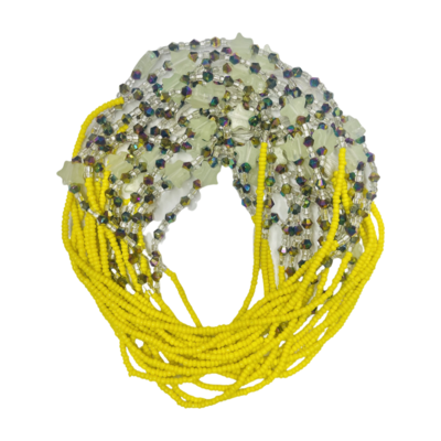 African Waist Beads Yellow with glow in the dark