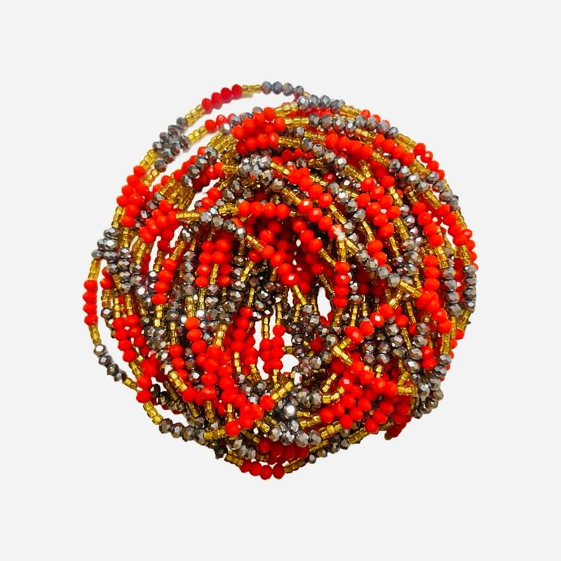 African Waist Beads Orange 