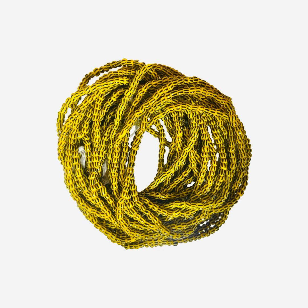 African Waist Beads Black & Yellow 122 cm