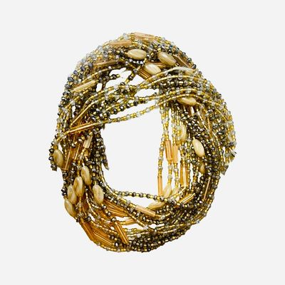 African Waist Beads Gold & Beige