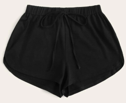 Front Tie Dolphin Shorts, Size: XS (2), Color: Black