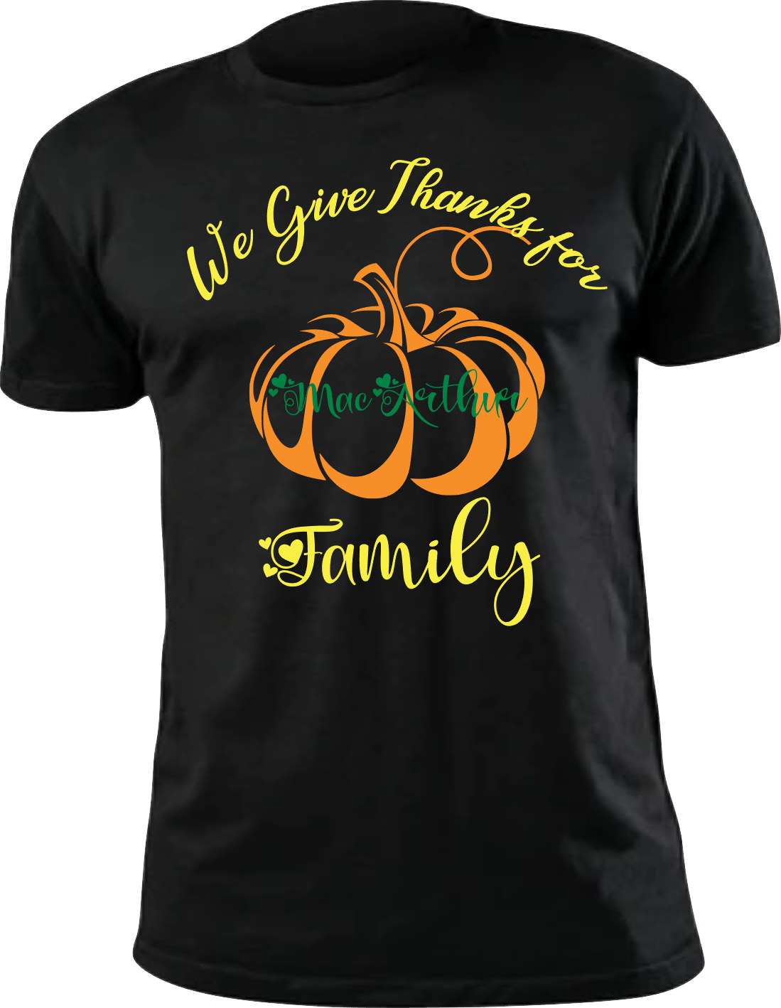 We are Thankful For Family, Color: Black
