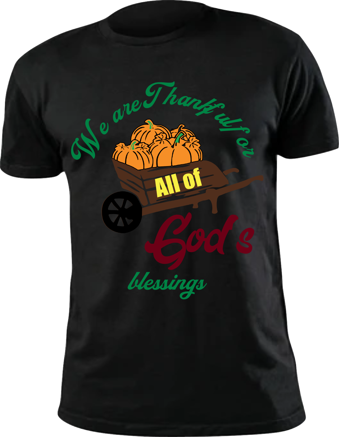 We are Thankful For God&#39;s Blessings, Color: Black