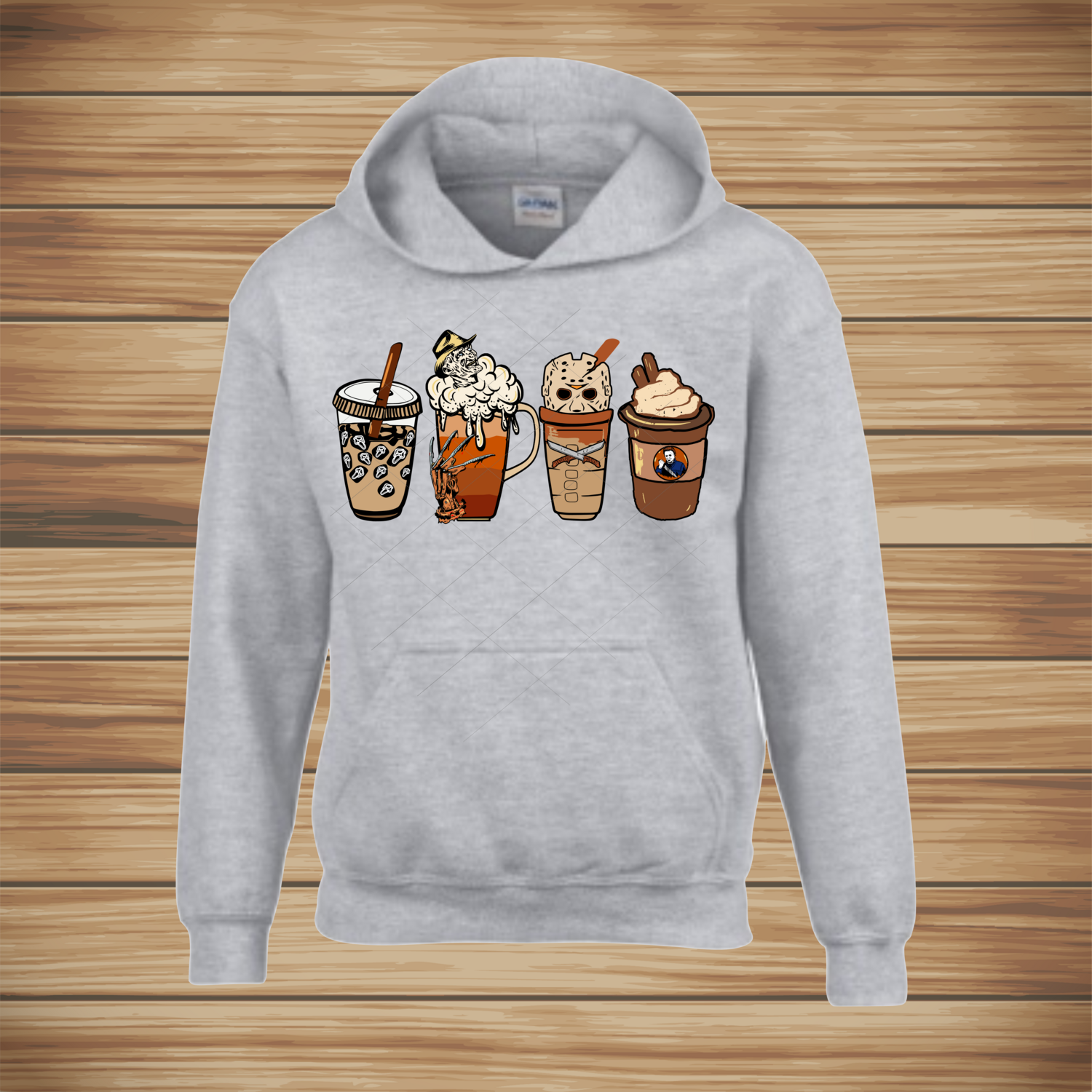 Horror Film Inspired Hoodie, Color: Gray