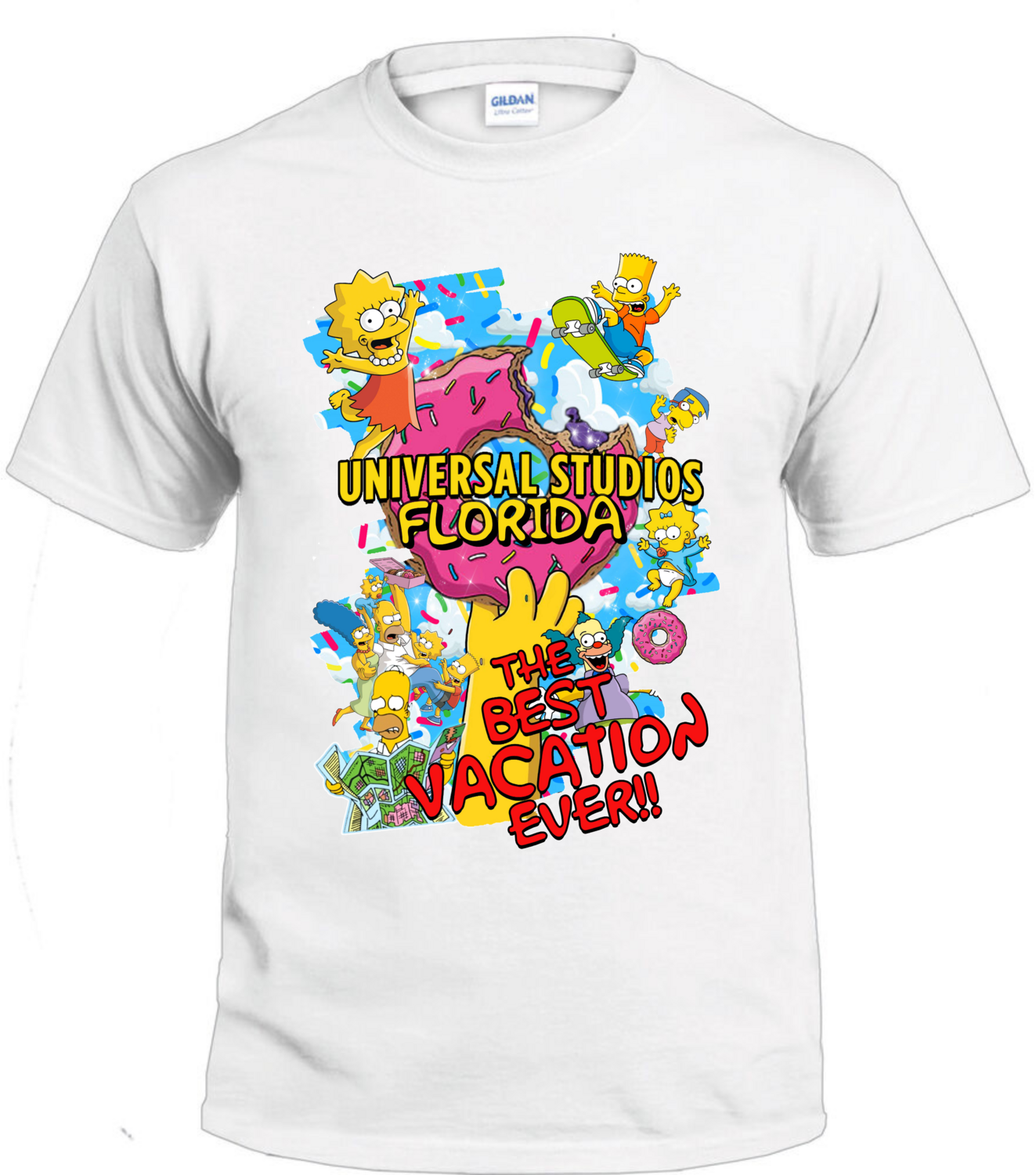 Simpsons Vacation Shirts, Size: Youth Small, Color: White