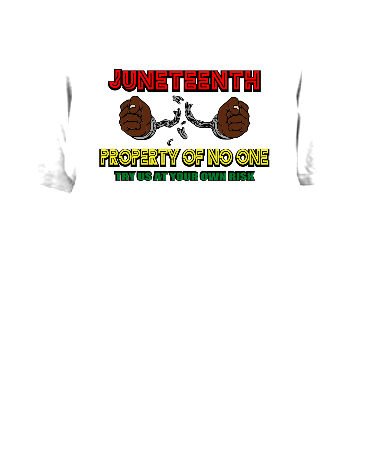 Property of No One - Fist breaking chains, Color: White