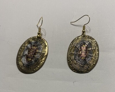 Tri metal earrings