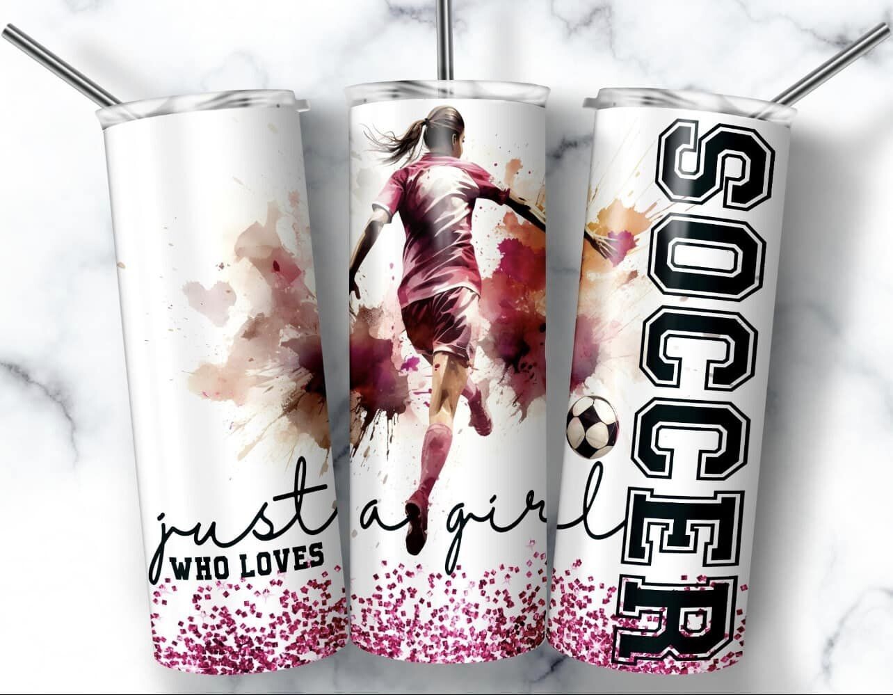 GIRL SOCCER CUSTOM TUMBLER