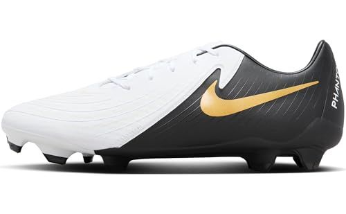NIKE Men&#39;s Football Shoe, White Black MTLC Gold Coin, 10